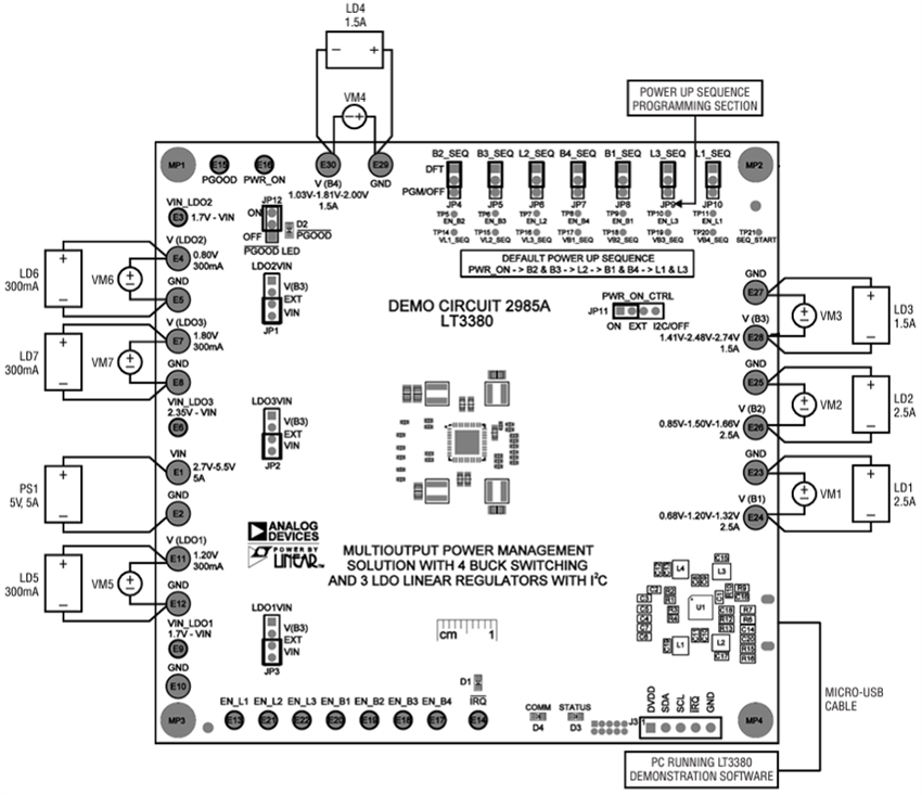 Mechanical Drawing - Analog Devices Inc. DC2985A Demo Board for the LT3380